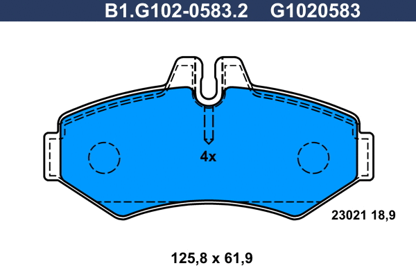 Kit de plaquettes de frein, frein à disque GALFER B1.G102-0583.2