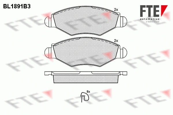 Kit de plaquettes de frein, frein à disque FTE 9010477