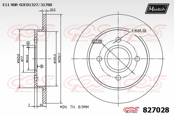 Disque de frein MAXTECH 827028