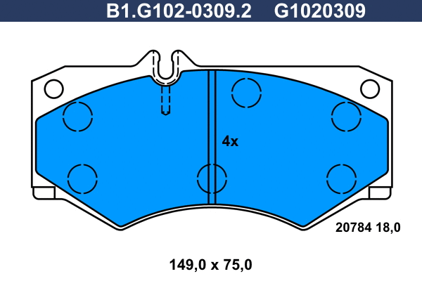 Kit de plaquettes de frein, frein à disque GALFER B1.G102-0309.2