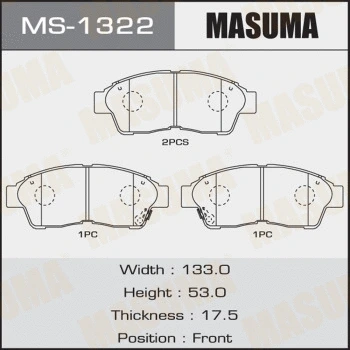 Jeu de mâchoires de frein MASUMA MS-1322