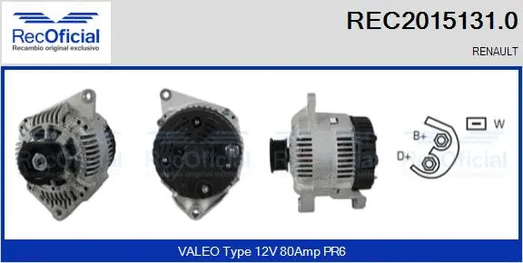 Alternateur RECOFICIAL REC2015131.0