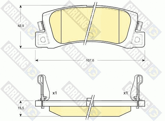 Kit de plaquettes de frein, frein à disque GIRLING 6133299