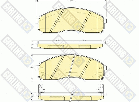 Kit de plaquettes de frein, frein à disque GIRLING 6133019
