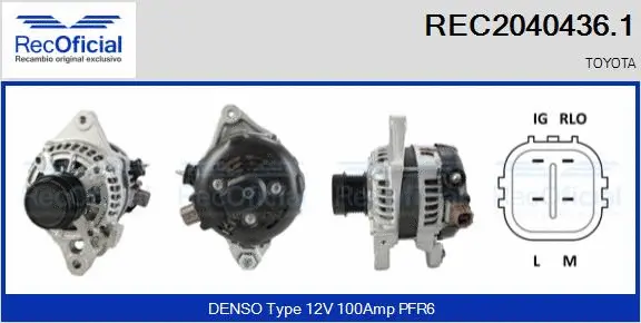 Alternateur RECOFICIAL REC2040436.1