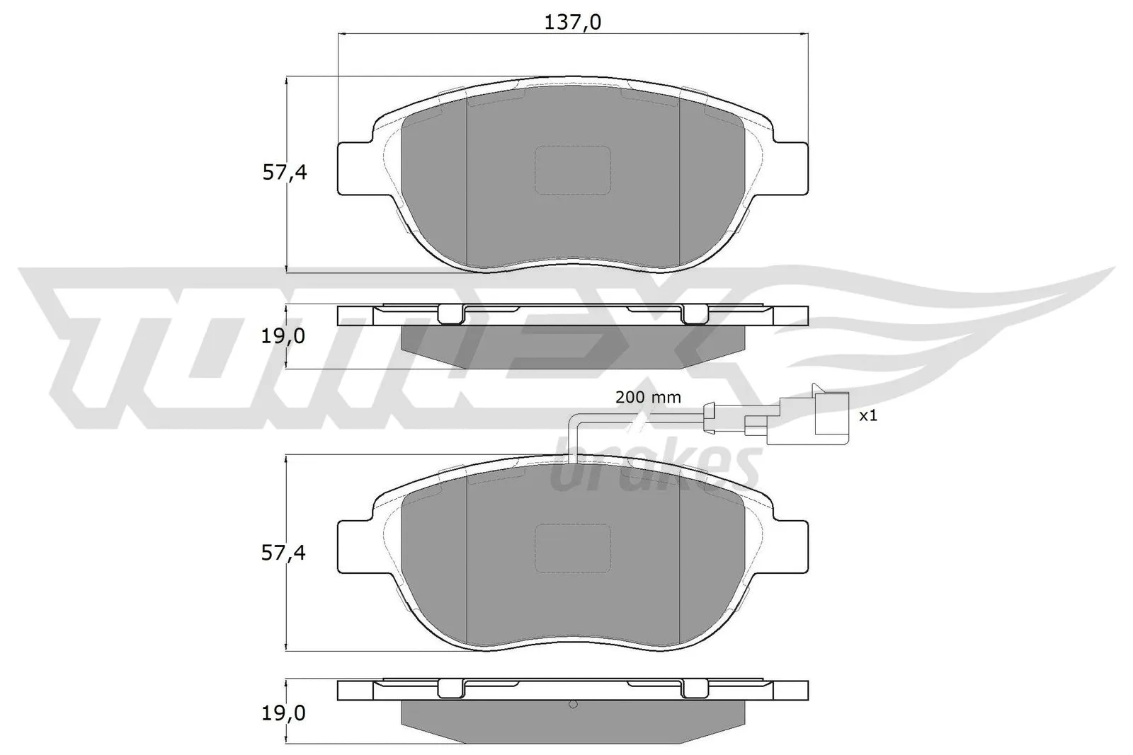Kit de plaquettes de frein, frein à disque TOMEX Brakes TX 12-49