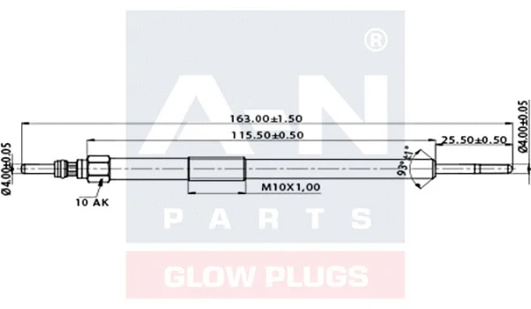 Bougie de préchauffage A-N PARTS A-N163111