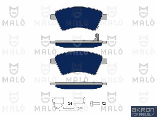 Kit de plaquettes de frein, frein à disque AKRON-MALÒ 1050232