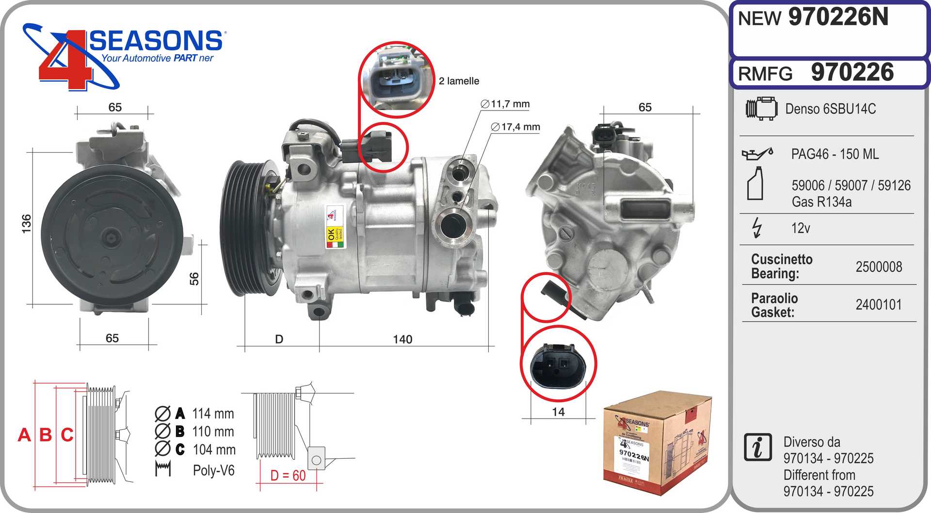 Compresseur, climatisation AHE 970226N
