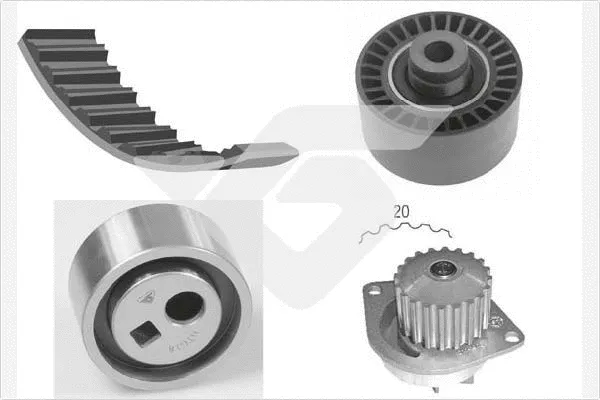 Pompe à eau + kit de courroie crantée HUTCHINSON KH 187WP17