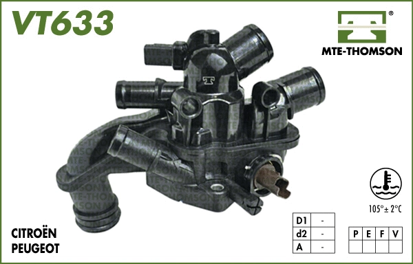 Thermostat, liquide de refroidissement MTE-THOMSON VT633.105