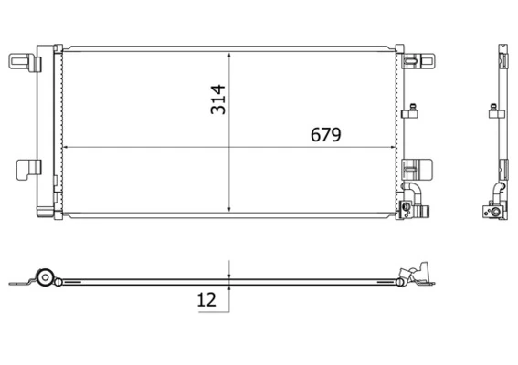 Condenseur, climatisation MAHLE AC 961 000S
