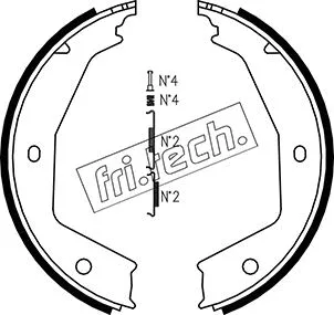 Jeu de mâchoires de frein, frein de stationnement fri.tech. 1079.194K
