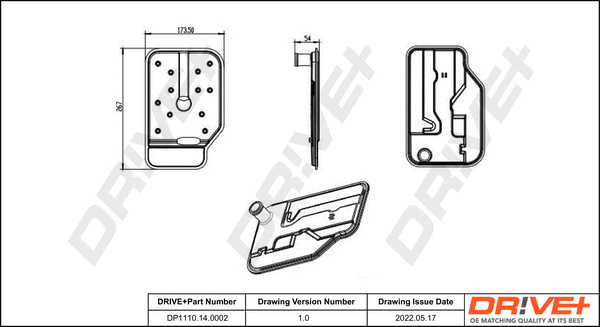 Kit de filtre hydraulique, boîte automatique Dr!ve+ DP1110.14.0002