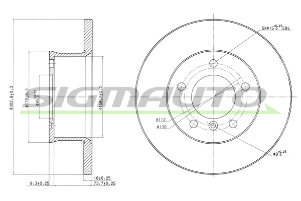 Disque de frein SIGMAUTO DBA250S