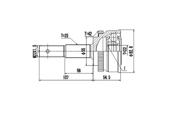 Jeu de joints, arbre de transmission DYNAMATRIX DCV841002