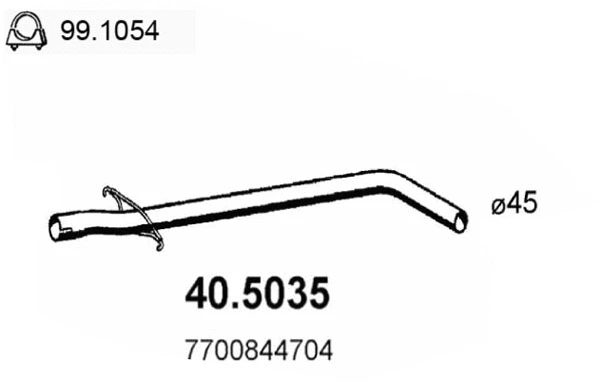 Tuyau d'échappement ASSO 40.5035
