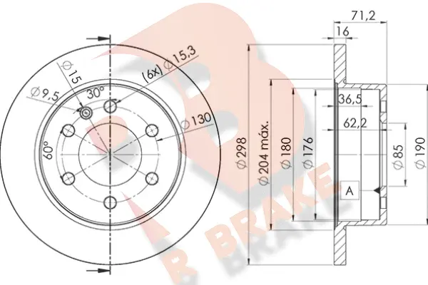 Disque de frein R BRAKE 78RBD20191
