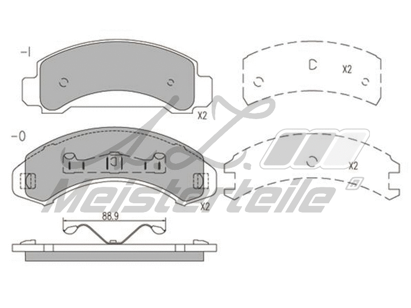 Kit de plaquettes de frein, frein à disque A.Z. Meisterteile AZMT-44-022-2151