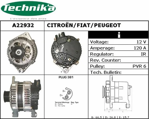 Alternateur Technika A22932
