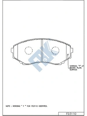 Kit de plaquettes de frein, frein à disque FBK FD3110