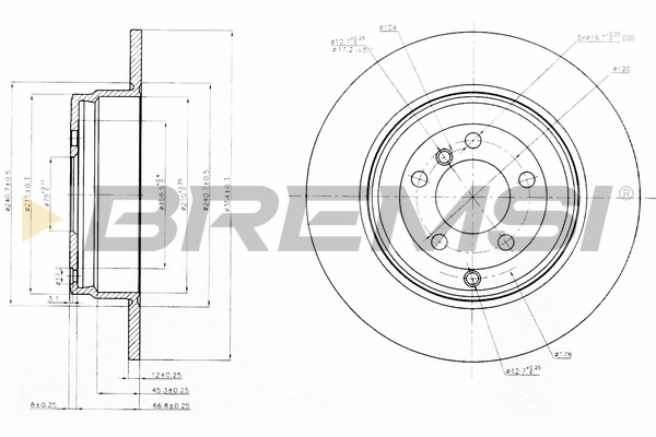 Disque de frein BREMSI CD7518S
