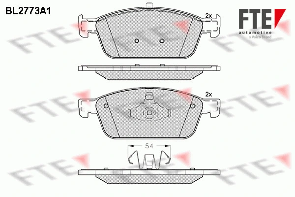 Kit de plaquettes de frein, frein à disque FTE 9010978