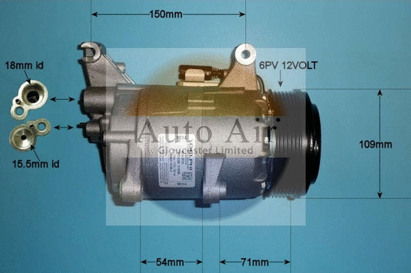 Compresseur, climatisation AUTO AIR GLOUCESTER 14-0007
