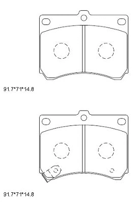 Kit de plaquettes de frein, frein à disque ASIMCO KD3799