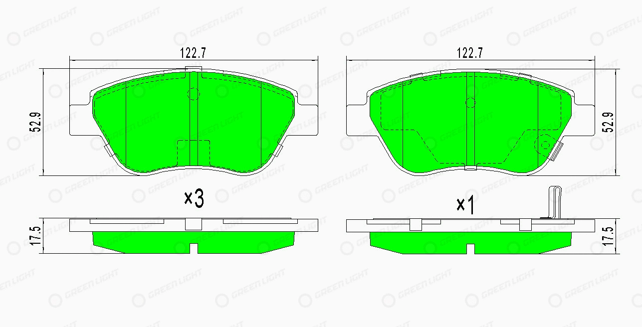 Kit de plaquettes de frein, frein à disque Automotive Adriado GLBP0052