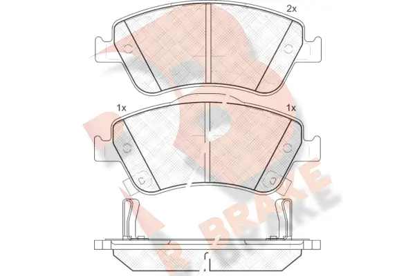Kit de plaquettes de frein, frein à disque R BRAKE RB1869