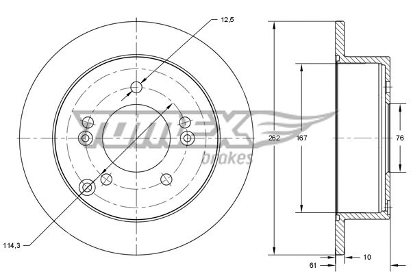 Disque de frein TOMEX Brakes TX 73-36