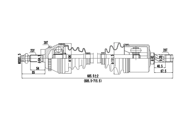 Arbre de transmission DYNAMATRIX DDS250271