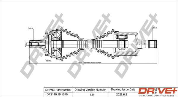 Arbre de transmission Dr!ve+ DP2110.10.1010