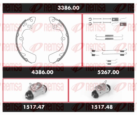 Kit de freins, freins à tambours REMSA 3386.00