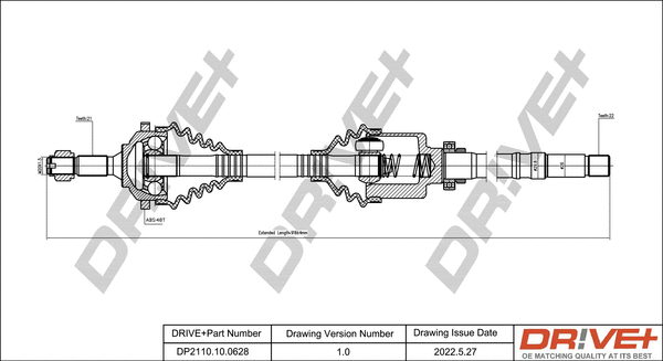 Arbre de transmission Dr!ve+ DP2110.10.0628