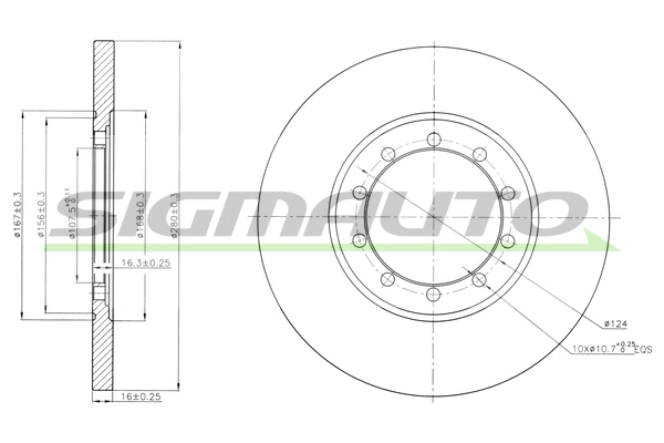 Disque de frein SIGMAUTO DBB537S