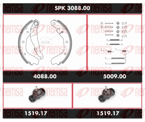 Kit de freins, freins à tambours REMSA SPK 3088.00