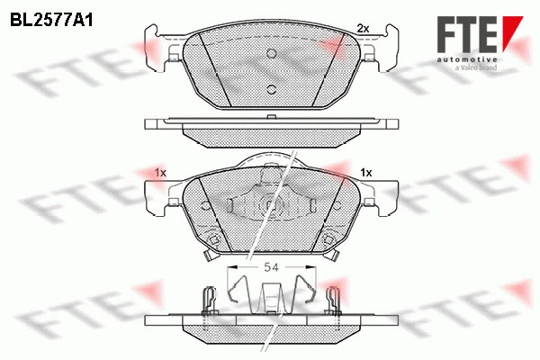 Kit de plaquettes de frein, frein à disque FTE 9010828