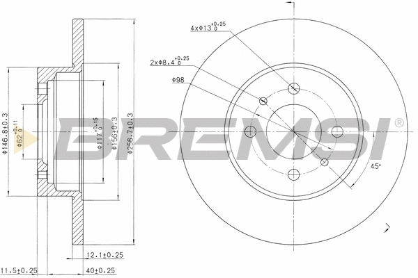 Disque de frein BREMSI CD6109S