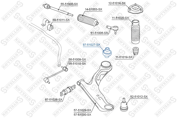Suspension, bras de liaison STELLOX 87-51027-SX