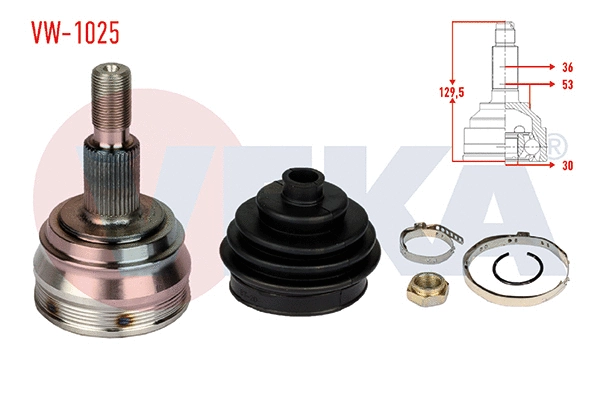 Jeu de joints, arbre de transmission VEKA VW-1025