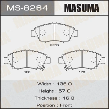 Jeu de mâchoires de frein MASUMA MS-8264