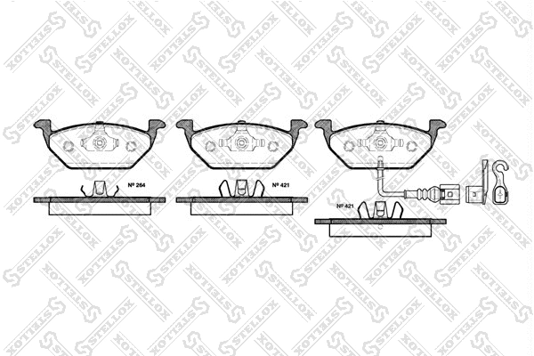 Kit de plaquettes de frein, frein à disque STELLOX 644 021B-SX