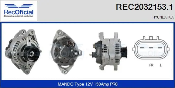 Alternateur RECOFICIAL REC2032153.1