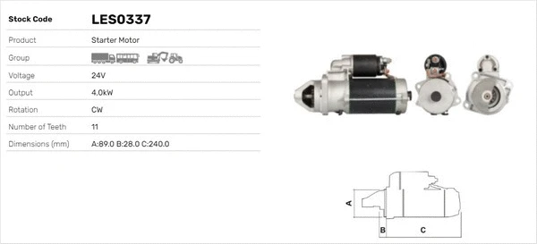 Démarreur LUSA LES0337