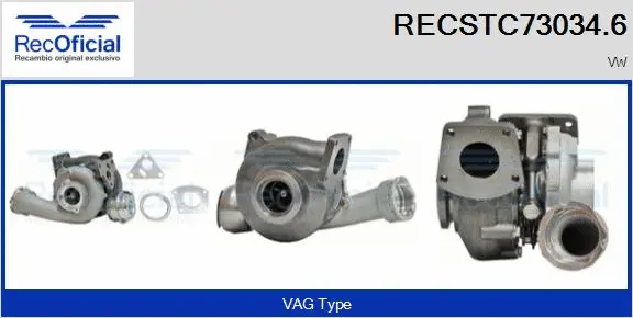 Turbocompresseur, suralimentation RECOFICIAL RECSTC73034.6