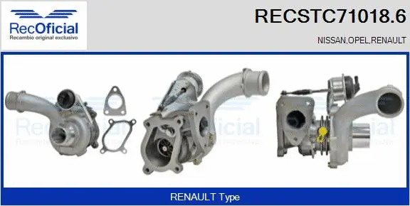 Turbocompresseur, suralimentation RECOFICIAL RECSTC71018.6