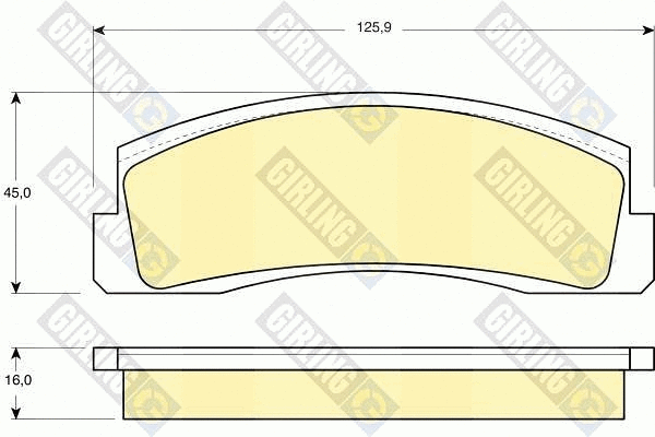 Kit de plaquettes de frein, frein à disque GIRLING 6102653