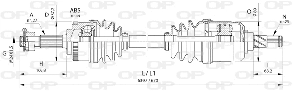 Arbre de transmission OPEN PARTS DRS6377.00